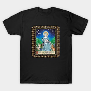 St. Gertrude of Nivelles Patron Saint of Cats Lovers T-Shirt